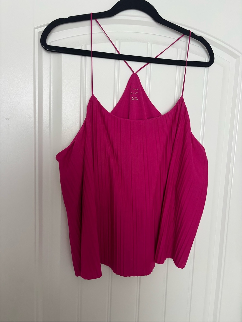 a new day Pleated Spaghetti-Strap Camisole in Fuchsia Pink